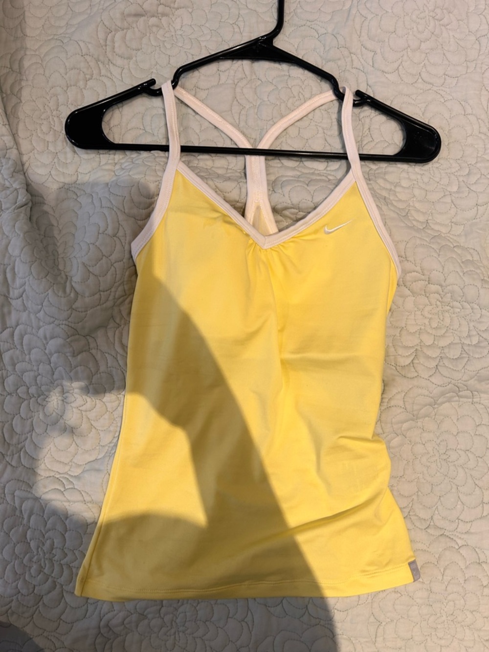 Vintage Nike Yellow Tank Top with White Trim